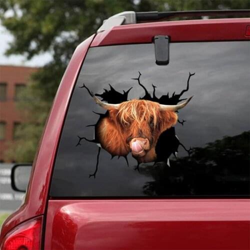 30cm Tearing Bullock Car Sticker Non-Toxic And Environmental Protection Car Stickers And Decals Funny Cow Sticker Accessories