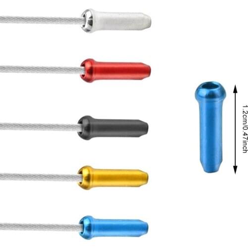 2021 New 100Pcs Bicycle MTB Brake Wire End Core Caps Cable Aluminum Cover Gear Bikes Parts Cycling Equipments Bicycle Accessory