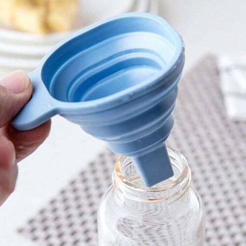 Food Grade Silicone Folding Telescopic Funnel Kitchen Liquid Dispenser Household Baking Tools Kitchen Home Small Funnel