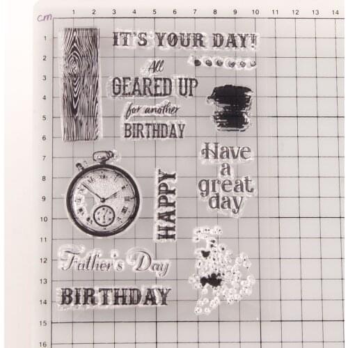 Fathers Day Birthday CLEAR STAMPS DIY Scrapbooking Card Album Paper Craft Rubber Transparent Silicon Clear Stamp