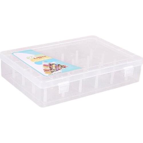 Premium Bobbin Box Sewing Bobbins Threads Storage Sorting Case Organizer Translucent Clear Holder for 24pcs Spools
