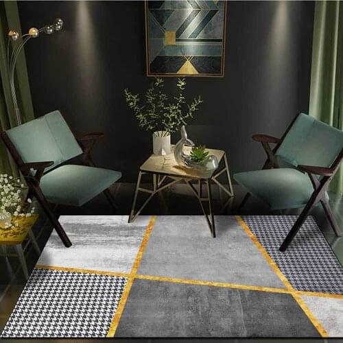 Nordic Art Marble Pattern Carpets for Modern Home Bedroom Decoration Area Rugs Bedroom Bedside Polyester Geometric Big Floor Mat