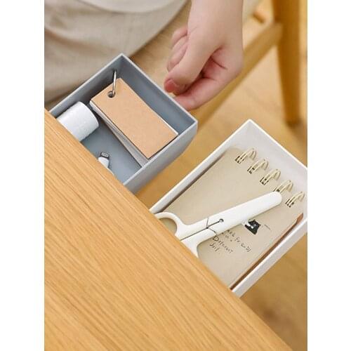 Hidden Table Under Paste Plastic Desk Organizer Memo Pen Stationery Storage Box Case Desk Drawer Divider Stationery Sticky Decor