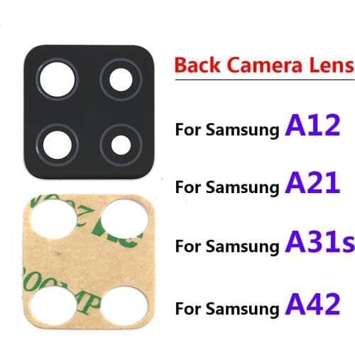 10Pcs/Lot, Rear Back Camera Glass Lens Cover For Samsung A12 A125F A21 A215F A31S A317F A42 A425F With Adhesive Sticker