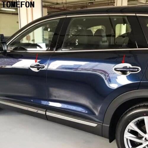 TOMEFON 4pcs ABS Chrome Door Handle Bowl Cover Trim Side Full Door Bowls Car Exterior For Mazda CX9 CX-9 2016 2017 2018 2019