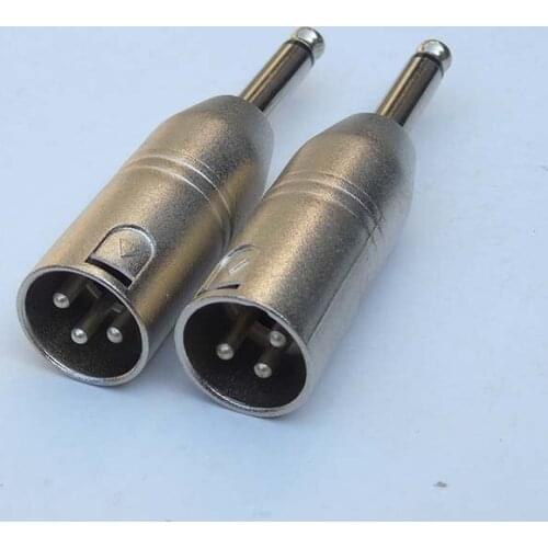 High Quality Locking Male XLR to Male 1/4" 6.35mm Mono Jack Connector Adapter