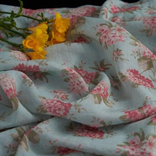 High quality new natural ramie fabric Flower branch sewing Skirt lining dress shirt bag material