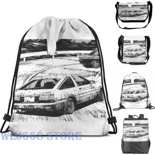 Funny graphic print shoulder Bags women Initial D Single shoulder backpack travel for men Gym Bag