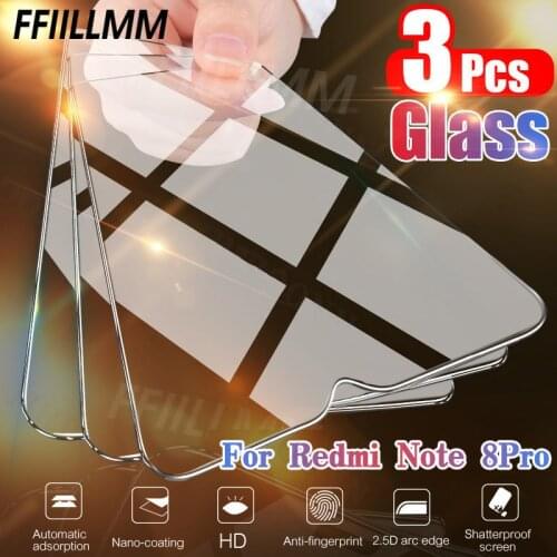 3Pcs/lot 9H Protective Glass For Xiaomi Redmi Note 8 8Pro Glass Full Cover Screen Protector For Redmi Note 8 8T Tempered Glass