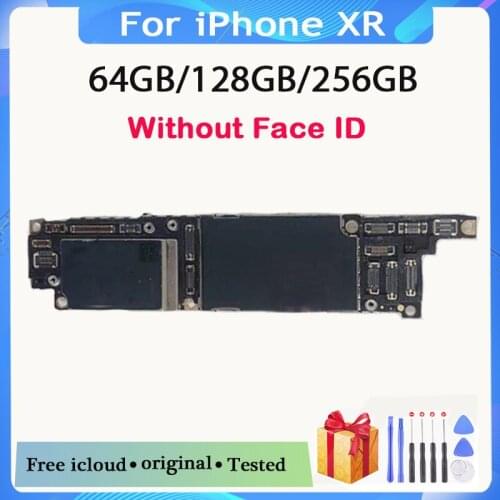 Factory unlocked For iphone XR motherboard without face ID mainboard 100% original logic board 64GB/128GB/256GB free iCloud