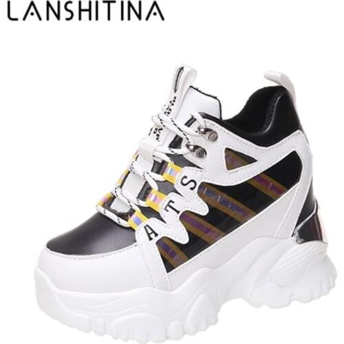 Chunky Sneakers Women 2021 Spring Fashion High Platform Dad Shoes Women Casual Trainer Sneakers Thick Sole Vulcanize Shoes 10cm