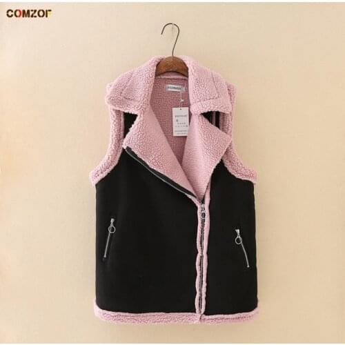 Plus Size Women 2020 Autumn Winter Vest Suede Thick Turn-Down Collar Sleeveless Jackets Waistcoat 3XL-5XL Pull Sans Manche