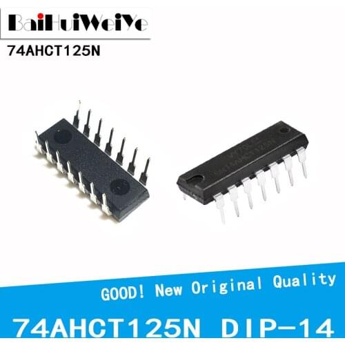 10Pcs/Lot SN74AHCT125N 74AHCT125N 74AHCT125 SN74AHCT125 DIP-14 Buffer Line Driver DIP14 New Original Good Quality Chipset
