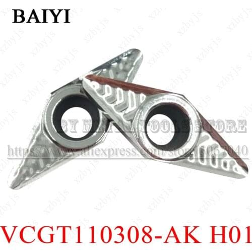 10pcs VCGT110308-AK H01 aluminum inserts CNC cutter lathe tools Carbide VCGT inserts For aluminum processing Cutting blade