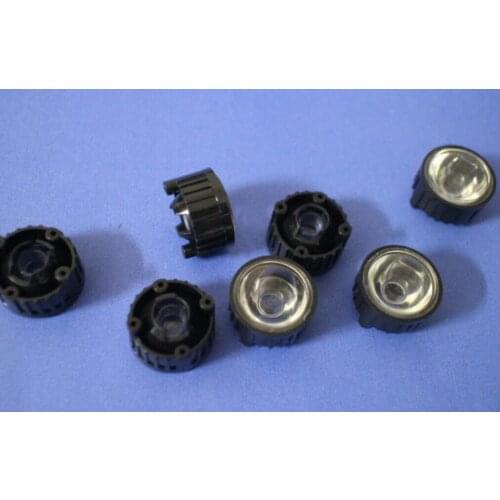 100pcs 120degree led Lens for 1W 3W 5w High Power LED with screw 20mm black holder