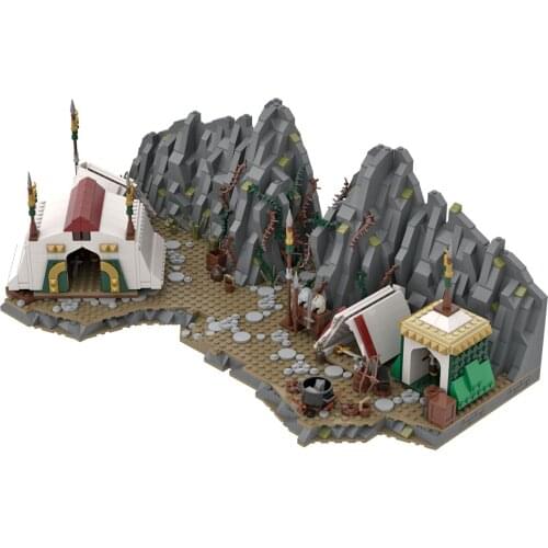 1734+Pcs MOC-78364 Marshalling at Dunharrow Battle Scene Valley Camp Model Kits Small Particles Building Blocks Toy