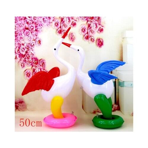 2pcs New Childrens Cartoon Toys Summer Stall Supply Manufacturers Hot Inflatable Animals Crane 50cm High 2021