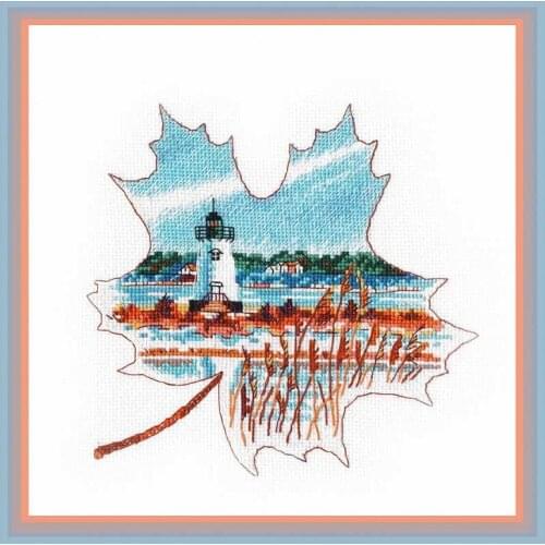 2020 Customized Artwork Light of Edgartown Embroidery Kit with Pattern with 100% Cotton Flosses & Free Shipping for Home Decor