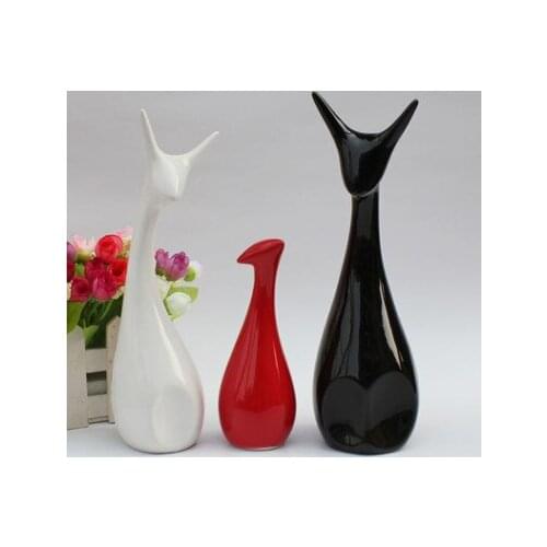 3PCS China Jingdezhen Ceramic Lovely Crafts Home Decorations Wine Cabinet Decoration Warmly Family Deer Wedding Gift Creative