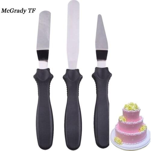 3pcs/set Angled Straight Spatula Blade Icing Cream Spread Fondant Cake Decorating Cutter Baking Pastry Tools Spatulas Cake Tools