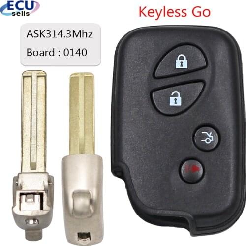 Keyless Go 4 button Smart Remote key ASK314.3Mhz 4D Chip Board :0140 for Lexus ES GS IS LS 2006-2017
