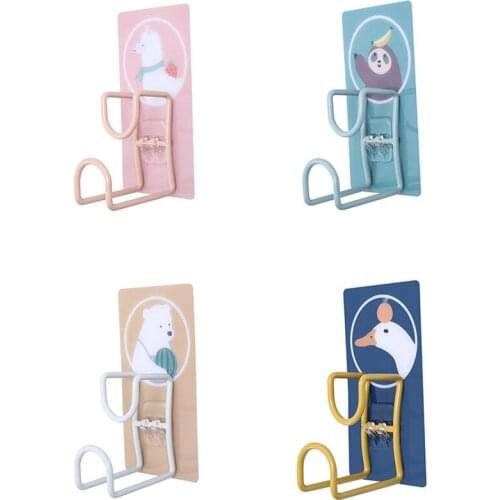 4PCS Cartoon Color Bathroom Toilet Hole-Free Washbasin Storage Rack Kitchen Cutting Board Seamless Sticky Hook