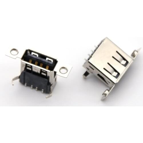 50pcs High Quality Micro USB 2.0 Female Jack 4Pins Micro USB Connector Tail Charging Socket With Screw Holes