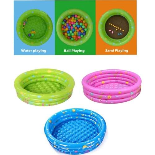 Free shipping.146x38cm 3 Ring Inflatable summer Baby pool baby swimming pool,round kids play pool(Green/Pink/Blue color options)