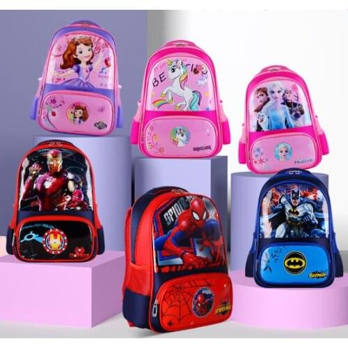 Disney Kids Spiderman Schoolbags Frozen Boy Girls Children School Bags Sofia Princess Student Backpack