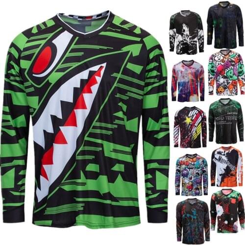 Racing Motocross Jersey Men Downhill Jerseys Long Sleeve Mountain MTB Jersey Offroad DH Motorcycle Cycling Sportwear Bike Jersey
