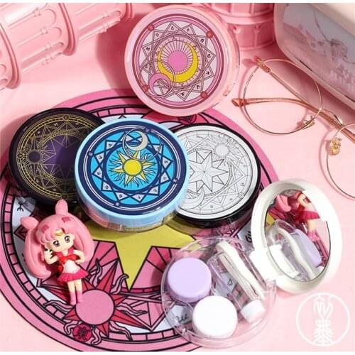 EASYCON New Easy Carry magic Mini Pocket Contact Lens Cases with Mirror Kit Travel Convenient Contact Lens Case Container