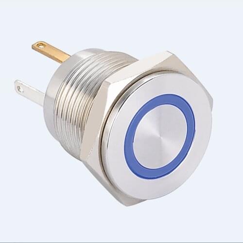 ELEWIND 16mm Ring illuminated momentary push button switch (PM161F-10E/JL/B/12V/A)