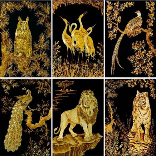 Evershine Diamond Painting Tiger Cross Stitch Kit 5D DIY Diamond Embroidery Sale Animals Lion Rhinestone Art Wall Decoration