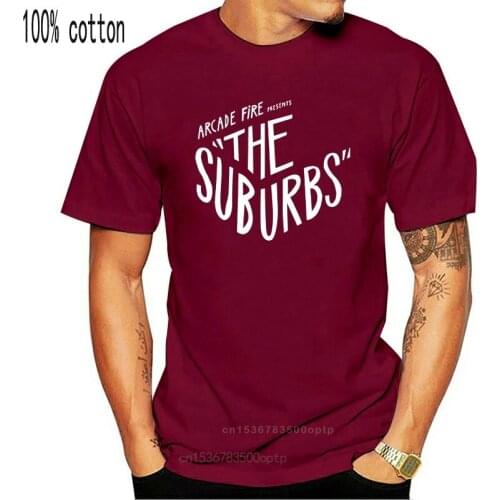 Men Short sleeve tshirt Arcade fire The Suburbs logo Unisex T Shirt Women t-shirt