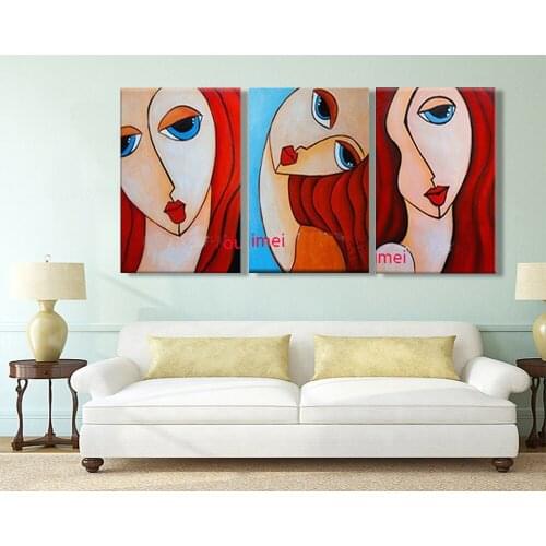 Classical Wall Art Decor Painting Handmade High Quality Modern Abstract Woman Face Oil Painting on Canvas Sexy Woman Pictures