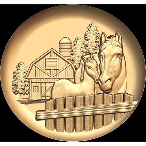 3D Model Relief for CNC Router 3D Printer Artcam Aspire Bas Relief in STL file format -Horse