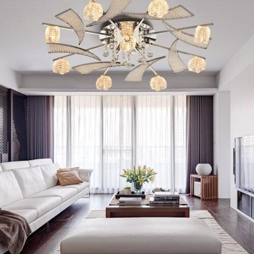 Creative led crystal living room ceiling lamp modern simple atmosphere European restaurant lamp led ceiling lamp lighting lamp