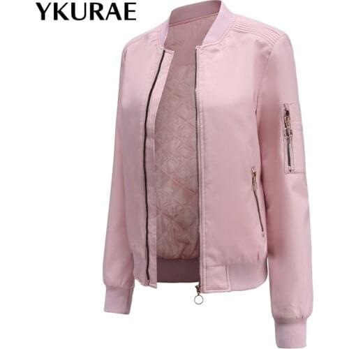 Women Jacket Spring Autumn Coat Casual Baseball Uniform Thin Cotton Clothes Female Fashion Streetwear Punk Jackets EU Size FL320