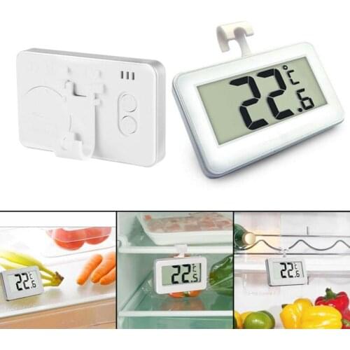 Home Fridge Refrigerator Digital Thermometer Magnetic Freezer Hanging Hook Meter Temperature Measurement Kitchen Supplies Tools