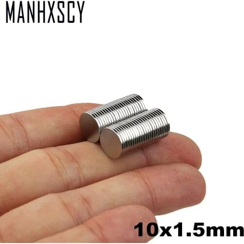 50pcs Neodymium N35 Dia 10mm X 1.5mm Strong Magnets Tiny Disc NdFeB Rare Earth For Crafts Models Fridge Sticking 10x1.5mm