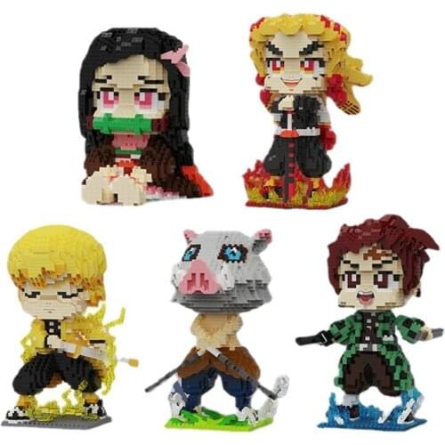 Ghost Slayers Blade Micro-Particle Puzzle Creative Assembling Building Blocks Toy 6023-1~6023-5 Animation Series Building Block