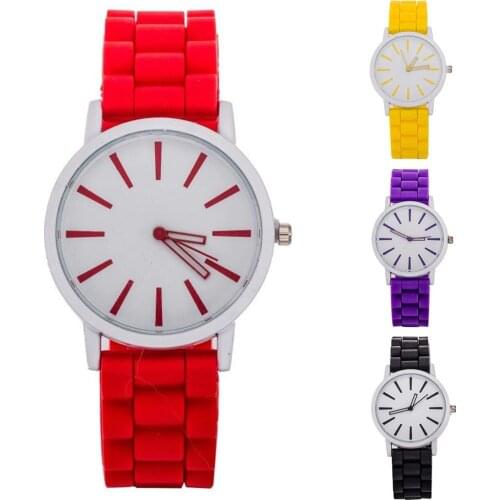 Fashion Women Candy Color Round Dial Silicone Band Analog Quartz Wrist Watch