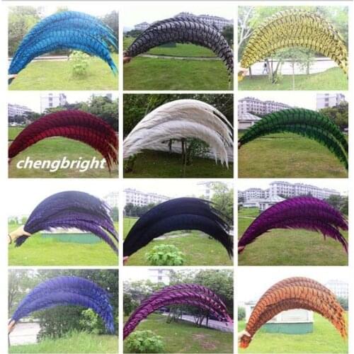 Wholesale 20pcs natural Lady Amherst Pheasant Feathers 80-90cm/32-36inch Wedding Accessories Stage performance diy Carnival diy