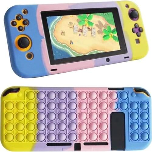 New Push Bubble Fidget Toys Switch Case for Adult Relive Stress SwitchNS Silicone Cases Cover Relief Anti Stress Anxiety Toy