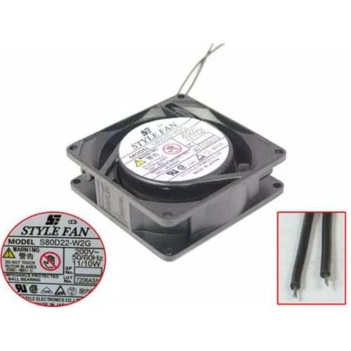 STYLE FAN S80D22-W2G AC 200V 11W 80x80x25mm 2-Wire Server Square Fan