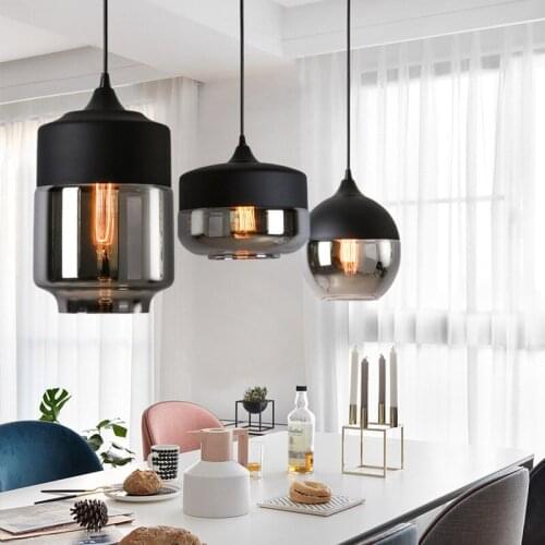 Nordic deco maison glass ball LED pendant lights Home Decoration E27 Light Fixture restaurant deco chambre hanging lamp