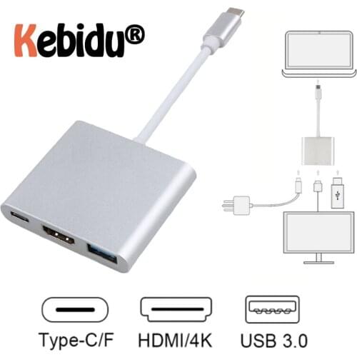 Type C To HDMI-compatible USB 3.0 Charging Converter Adapter USB-C 3.1 Hub Adapter for Mac Air Pro Huawei Mate10 Samsung S8 Plus
