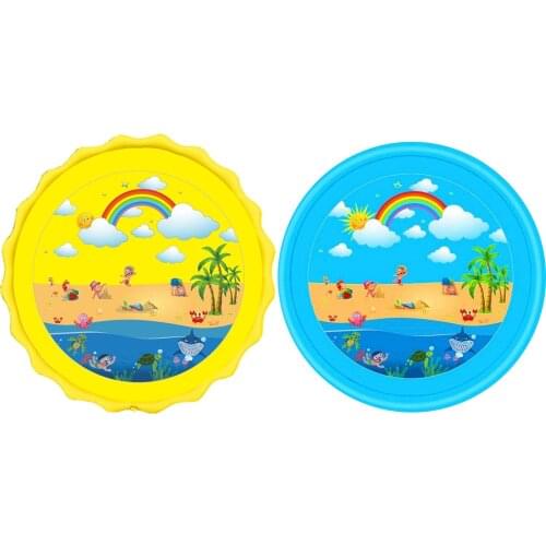Outdoor Inflatable Sprinkler Water Toys Wading and Learning Water Play Mat Toys Baby Wading Swimming Pool for 2-12 Years Old