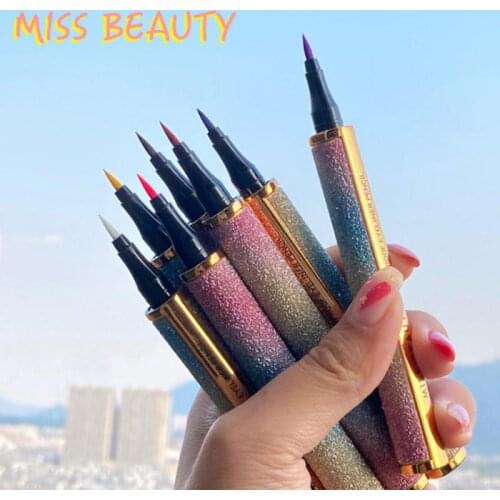 6 Colors Star Colorful Eyeliner Pencil Waterproof Pen Precision Long-lasting Liquid Eye Liner Smooth Eye Make Up Tools Comestics