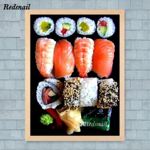Japanese Food Sushi DIY Diamond painting cross-stitch 5D Full mosaic Diamonds Embroidery food Salmon Shrimp Kitchen decor EE880